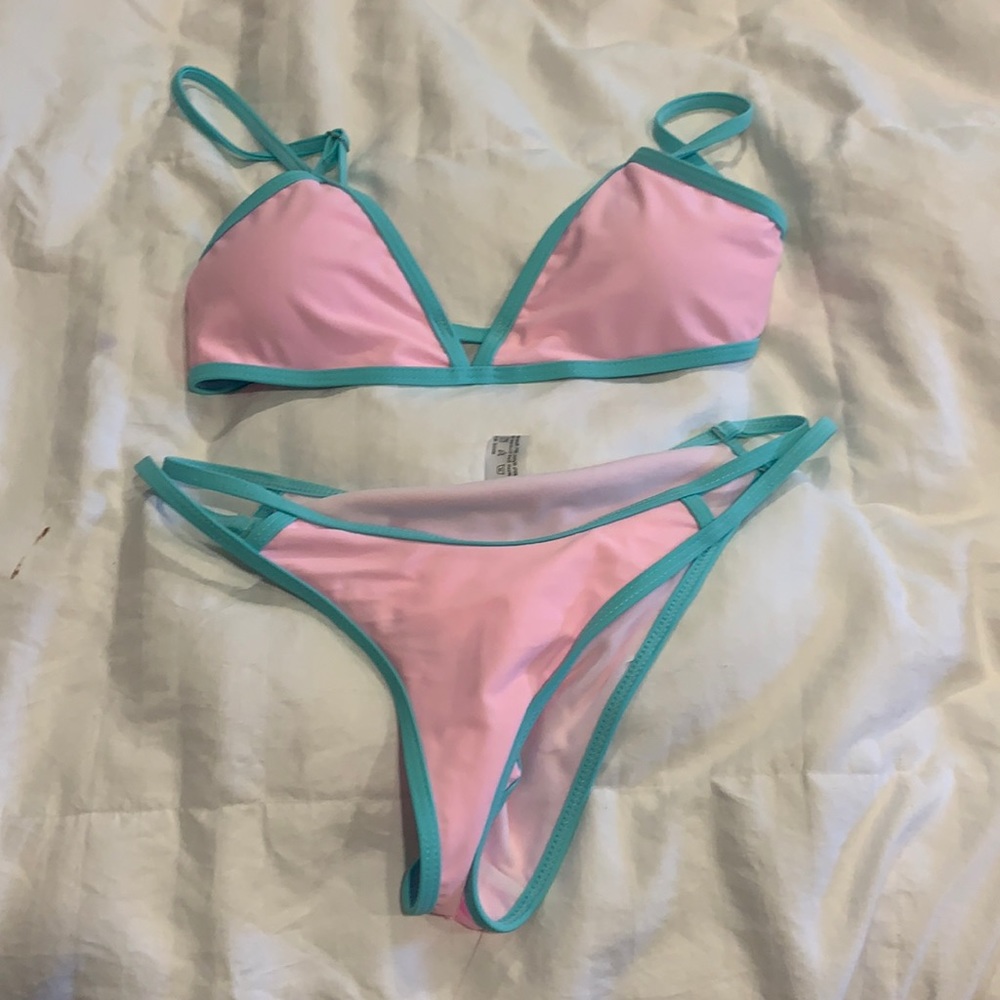 Pink and blue bikini / size small /